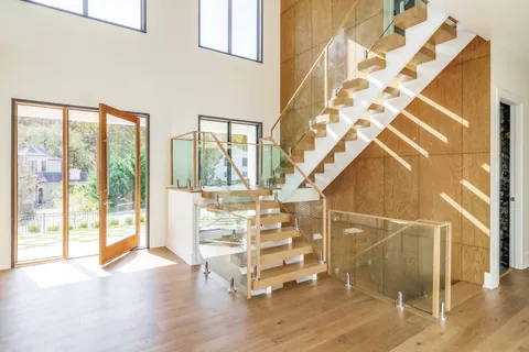 Foyer and floating staircase